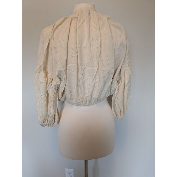 Express XS Blouse With Metallic Stripes & Button Details Boho Fairy - Picture 2 of 4